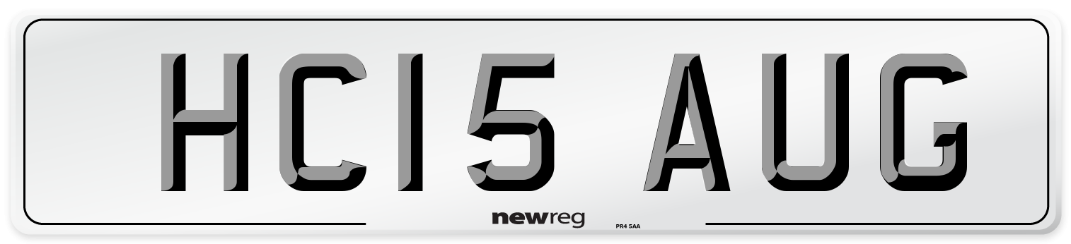 HC15 AUG Number Plate from New Reg